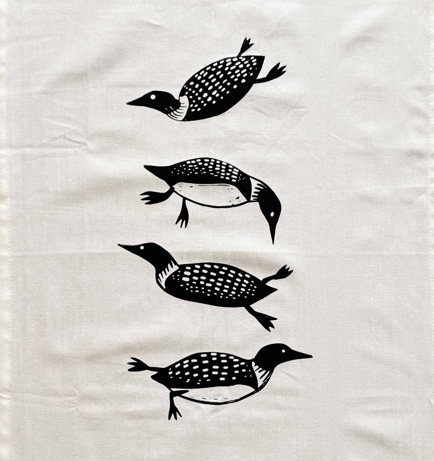 Swimming Loons 100% Cotton Tea Towel