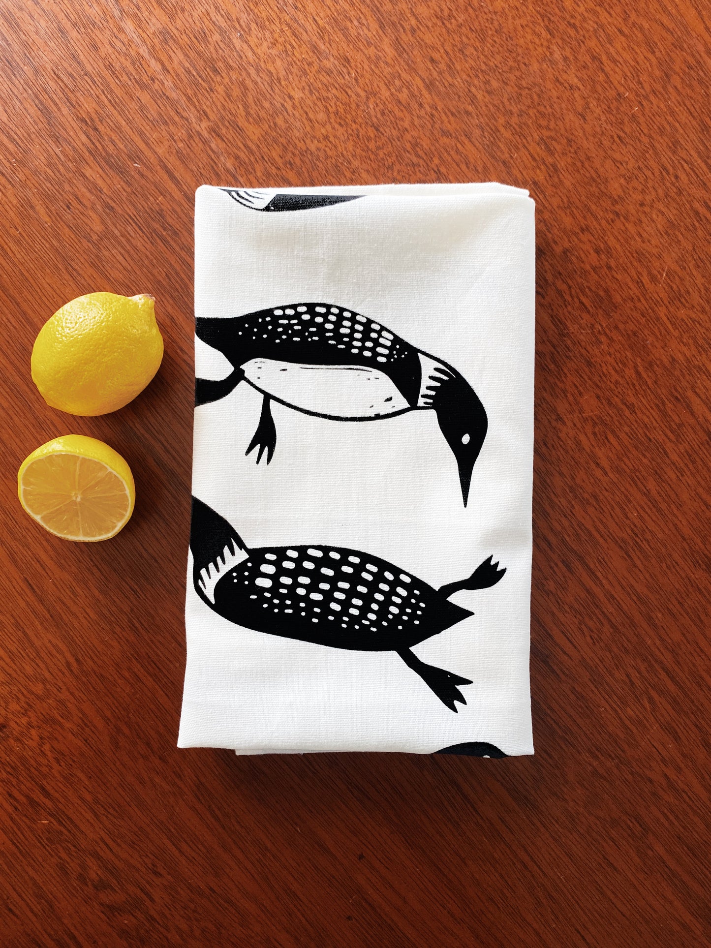 Swimming Loons 100% Cotton Tea Towel