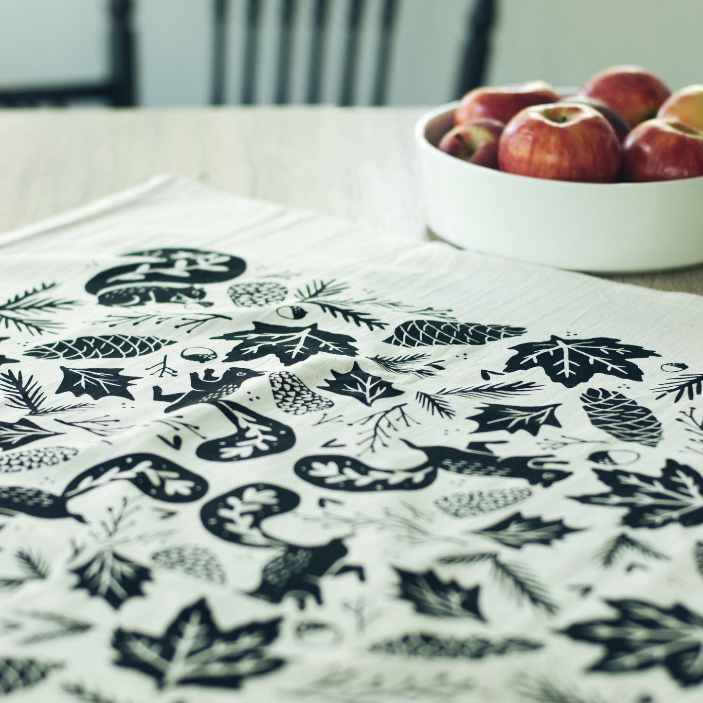 Autumn Forest | Hand Printed Tea Towel | 100% Unbleached Cotton