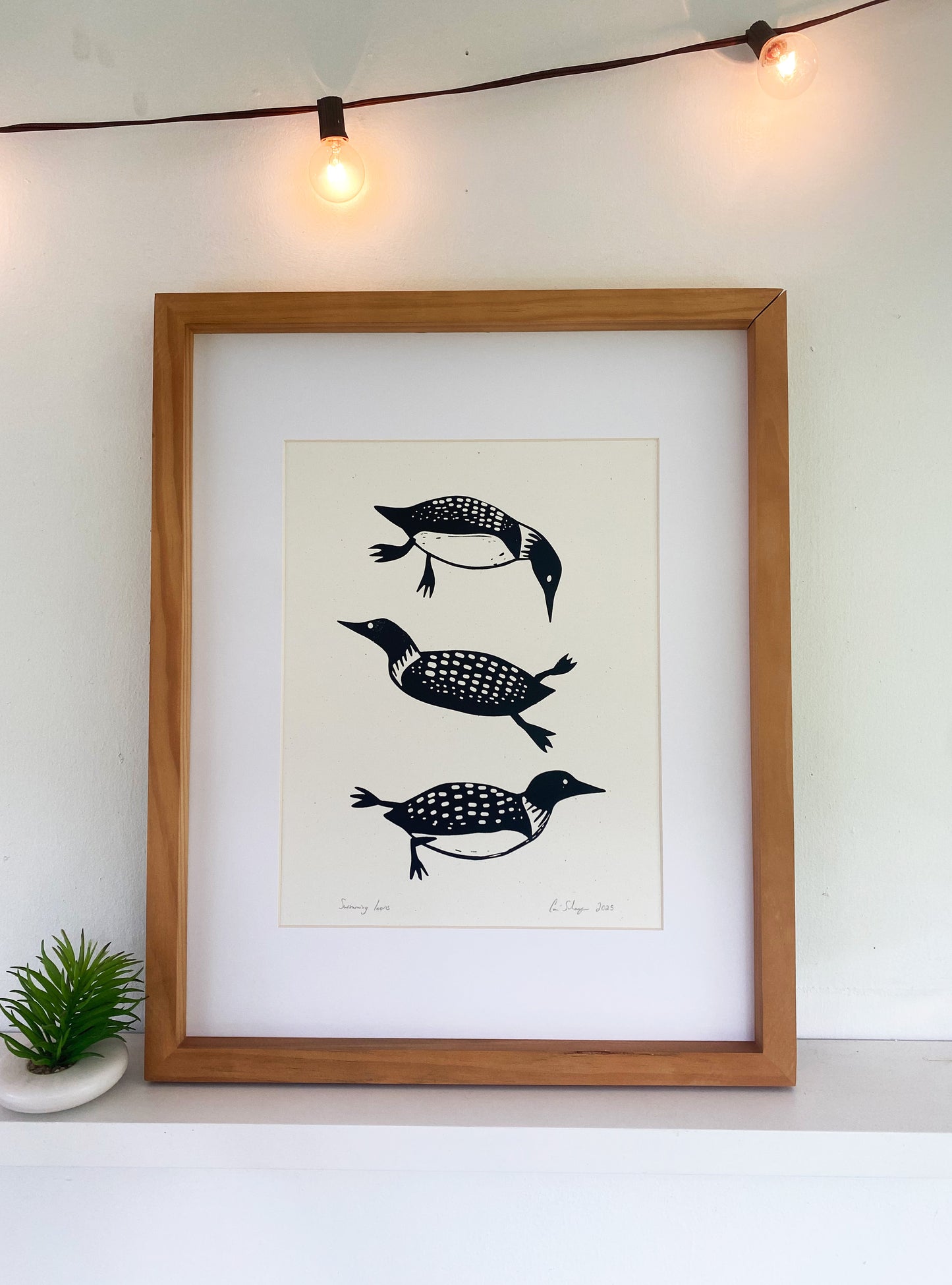 Swimming Loons | 11x14 Silk Screen Print