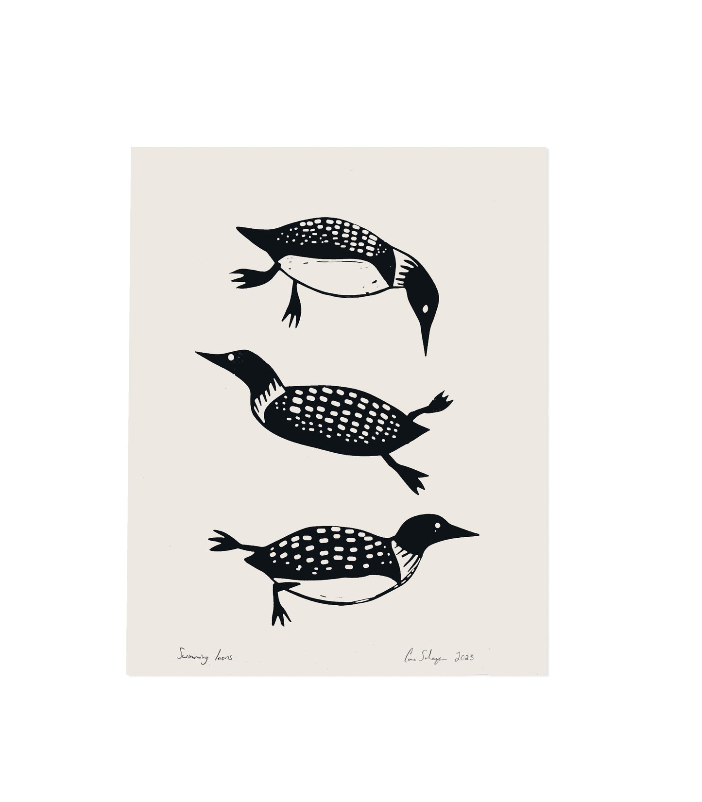 Swimming Loons | 11x14 Silk Screen Print