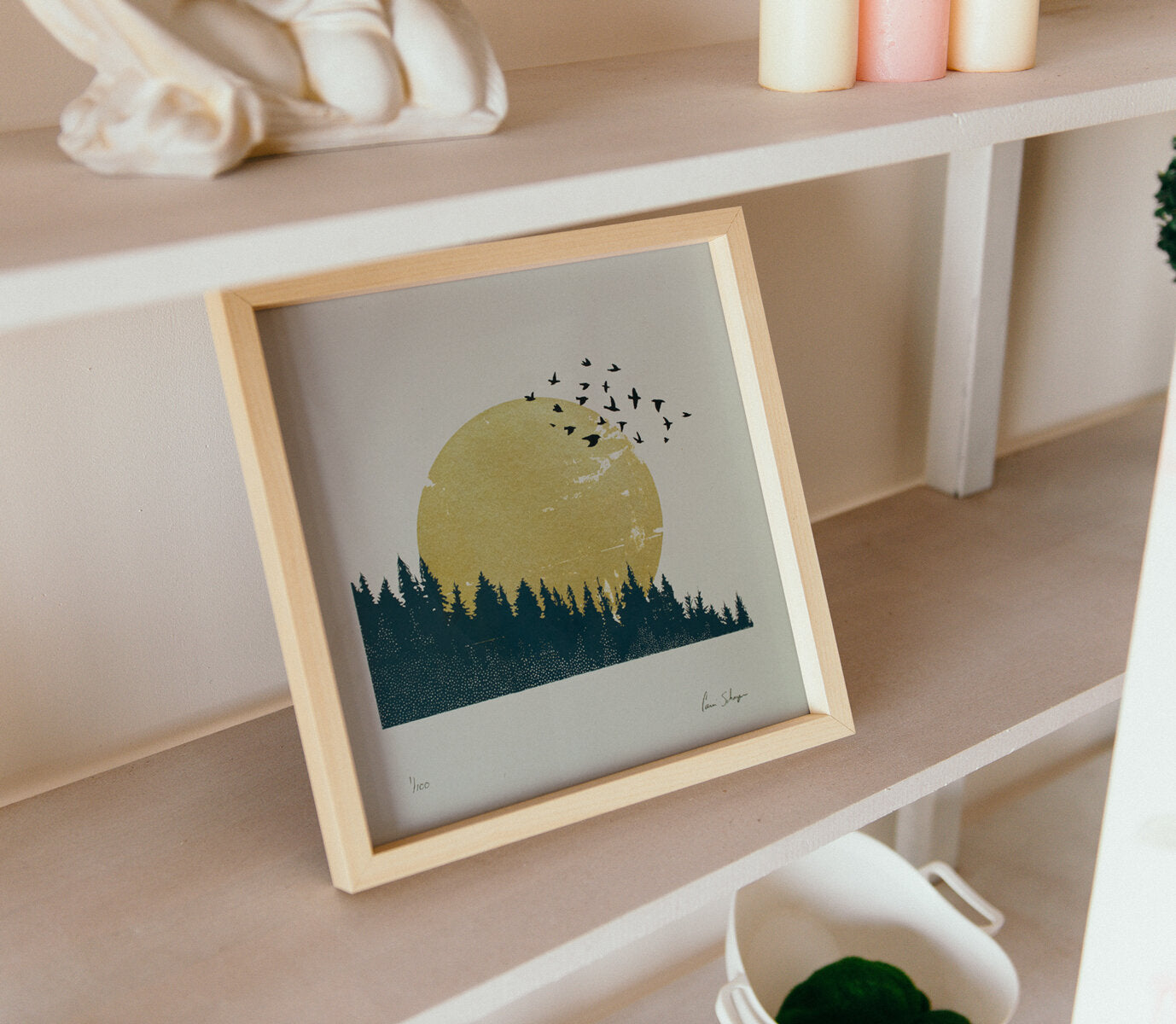 Golden Flock | 12"x12" Silk Screen Print