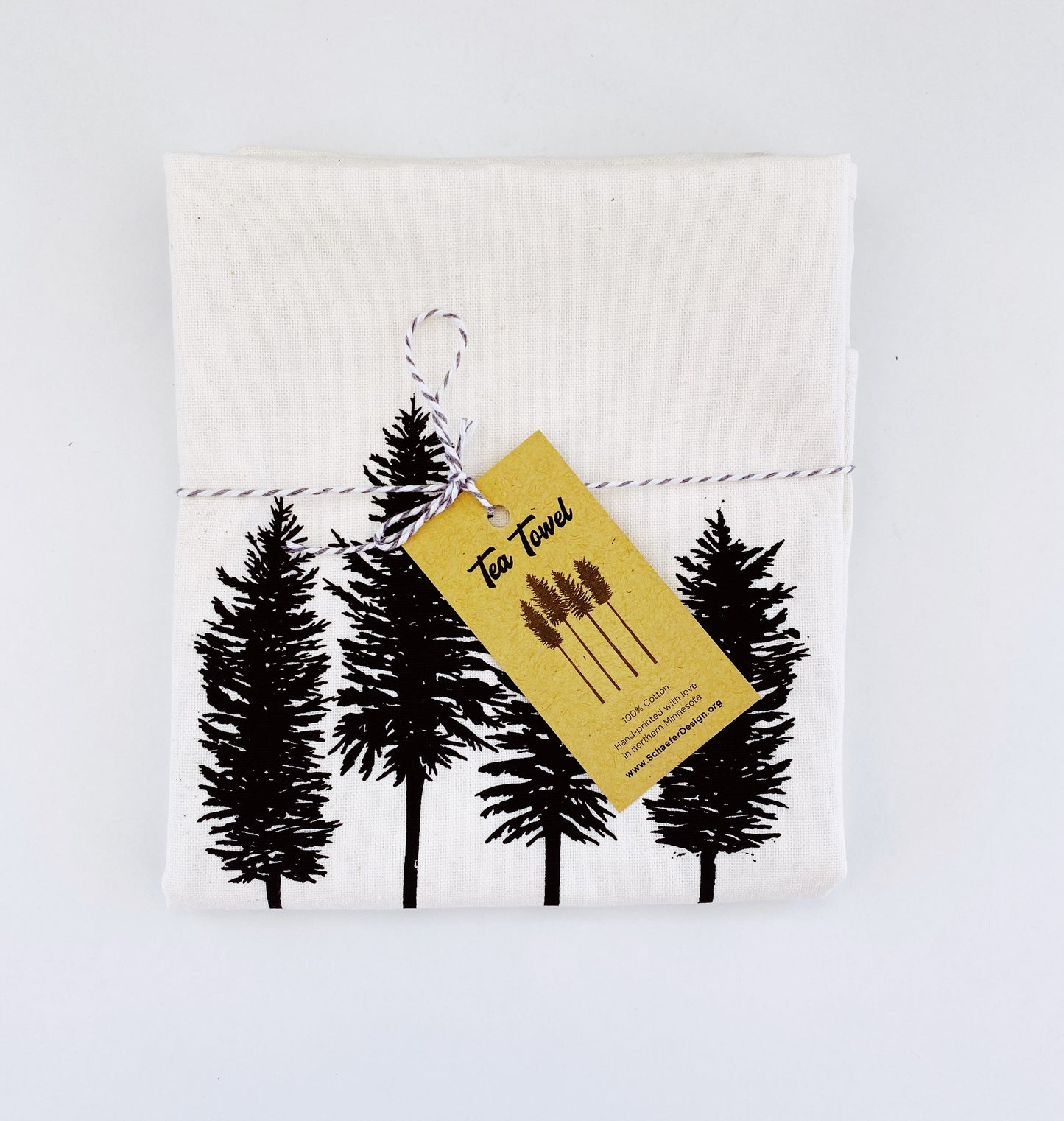 Pine Family | Hand Printed 100% Cotton Tea Towel