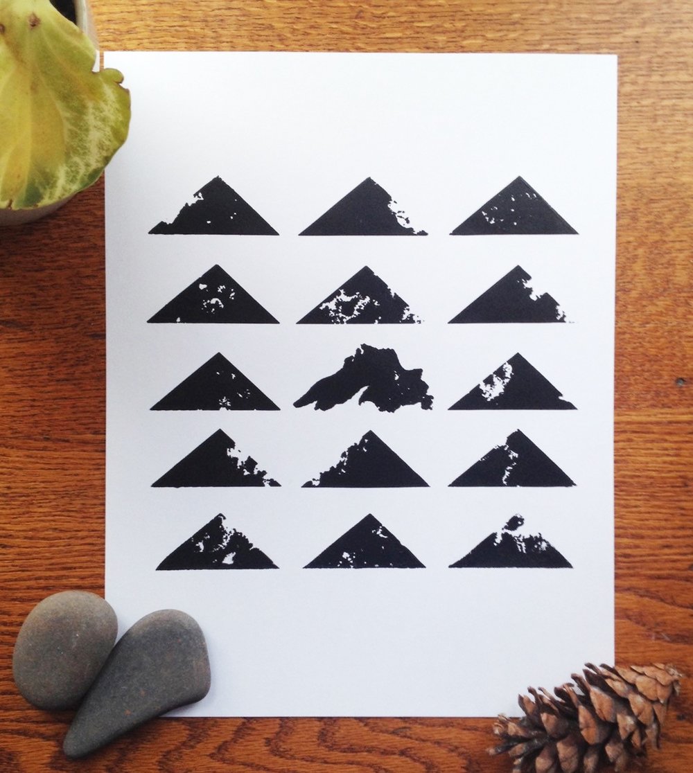 Lake Superior Geo | Silk Screen Print | 8x10