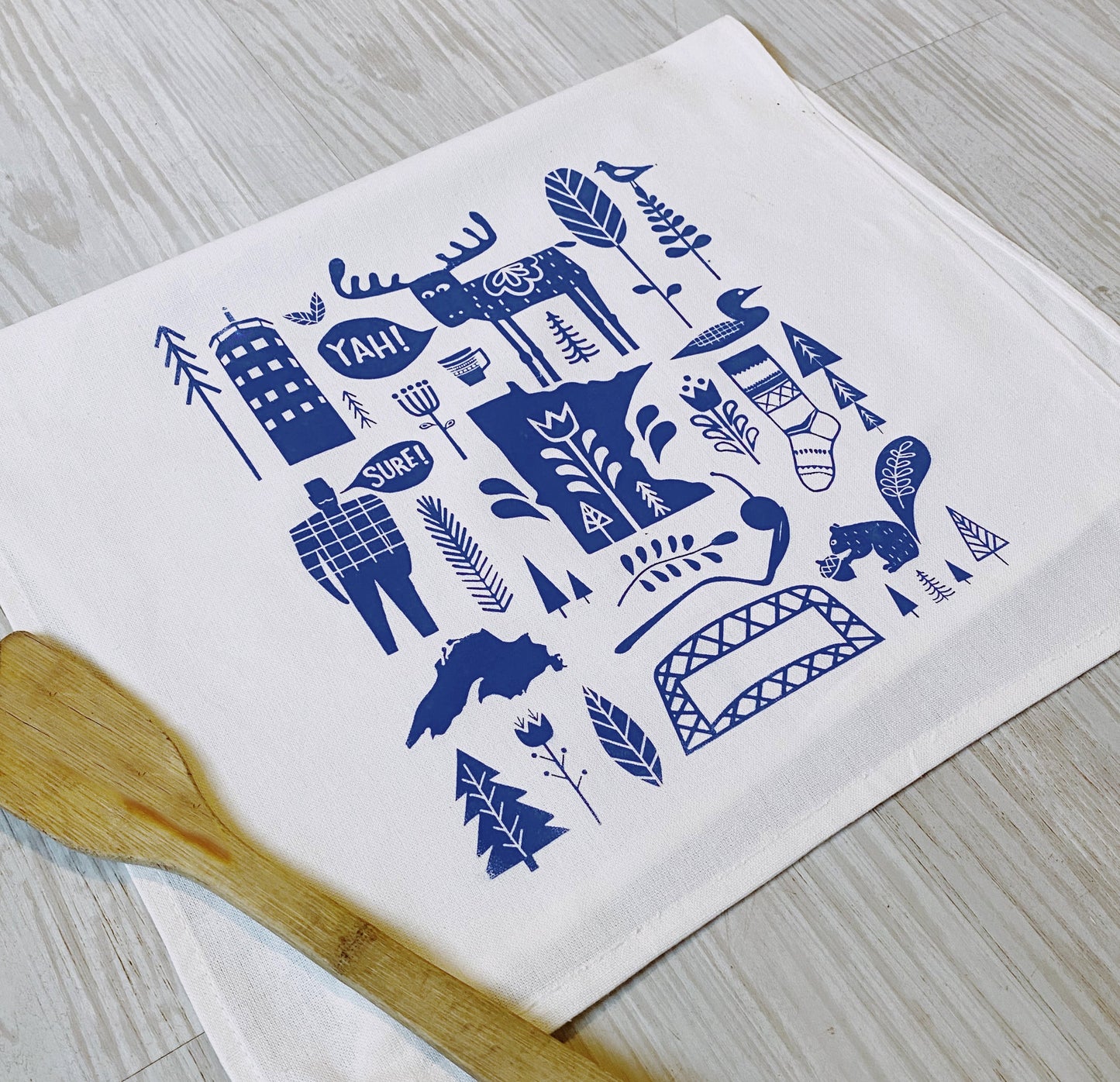 Yah! Sure! Minnesota Tea Towel and Swedish Dishcloth combo