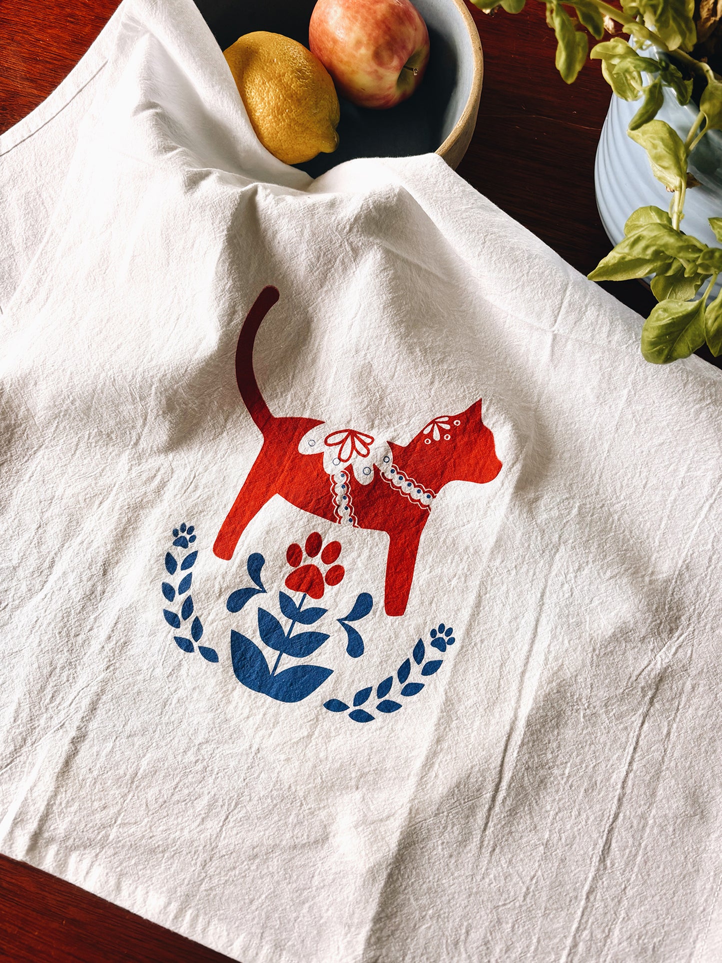 Dala Cat 100% Cotton Tea Towel