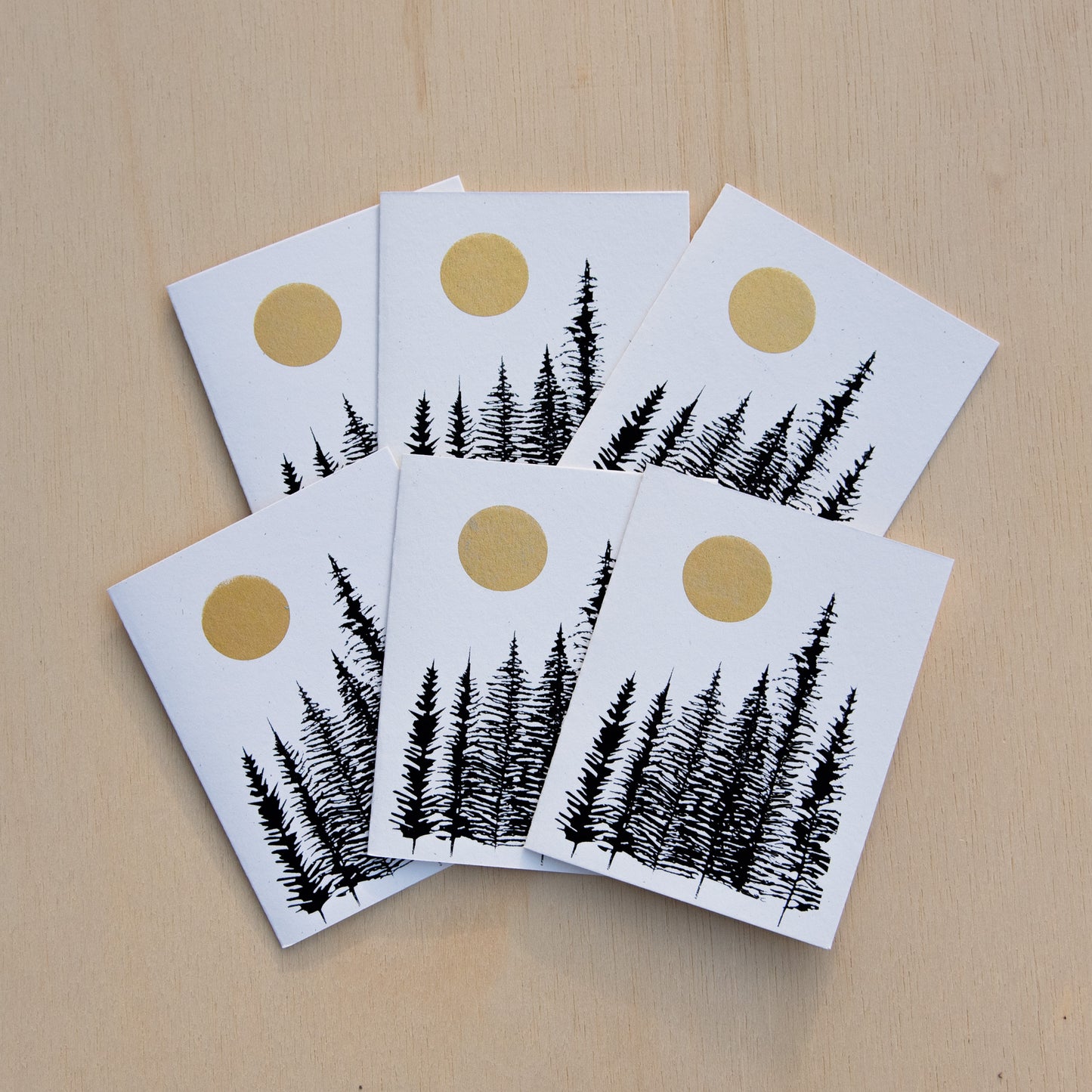 Pack of Hand Printed Forest Cards