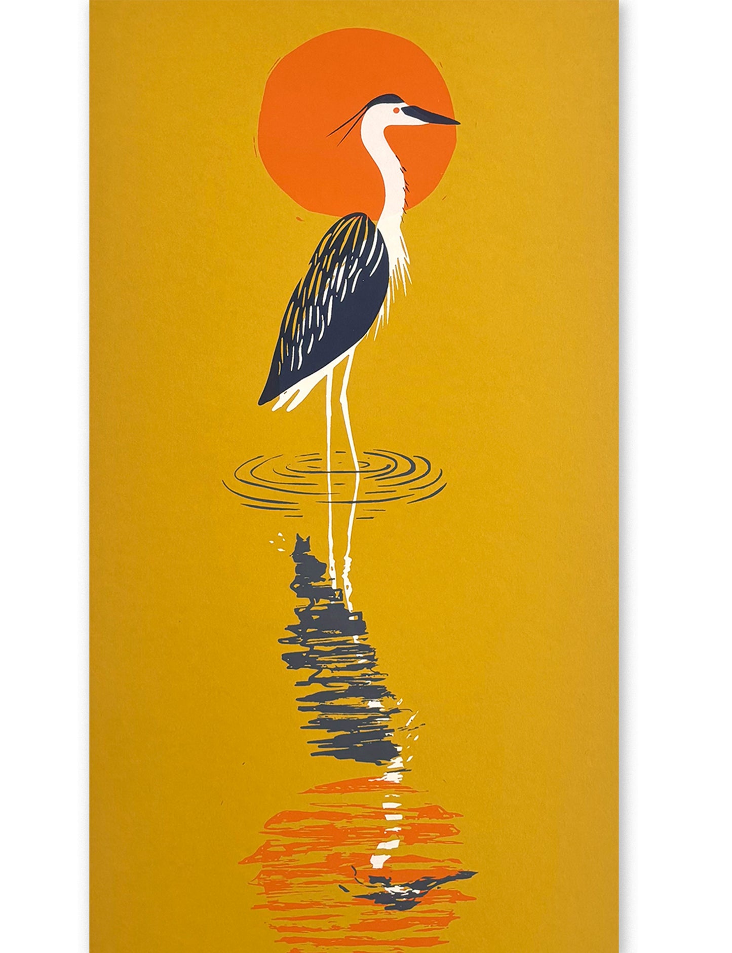 Great Blue Heron | 8x16 Silk Screen Print