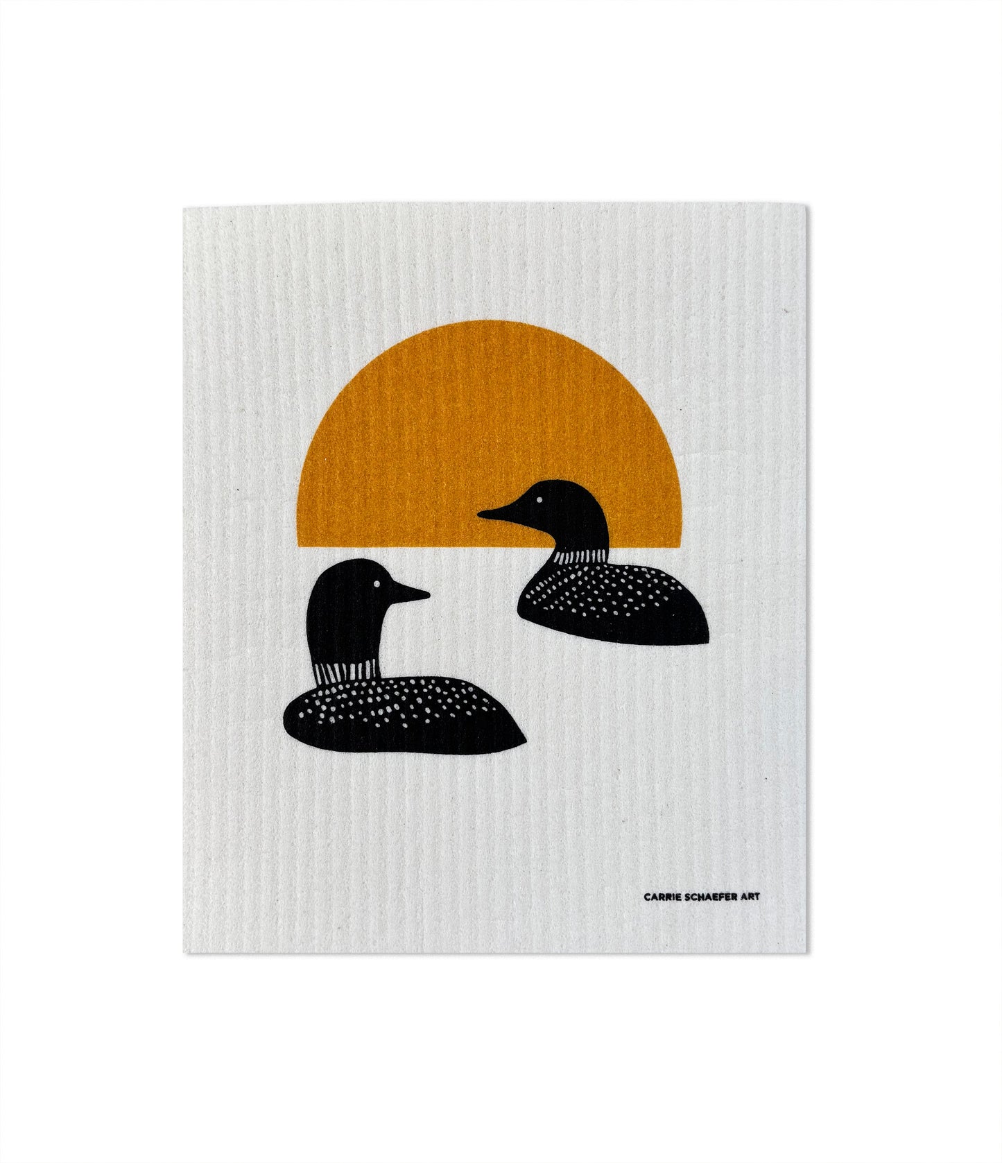 Sunset Loons | Swedish Dishcloth