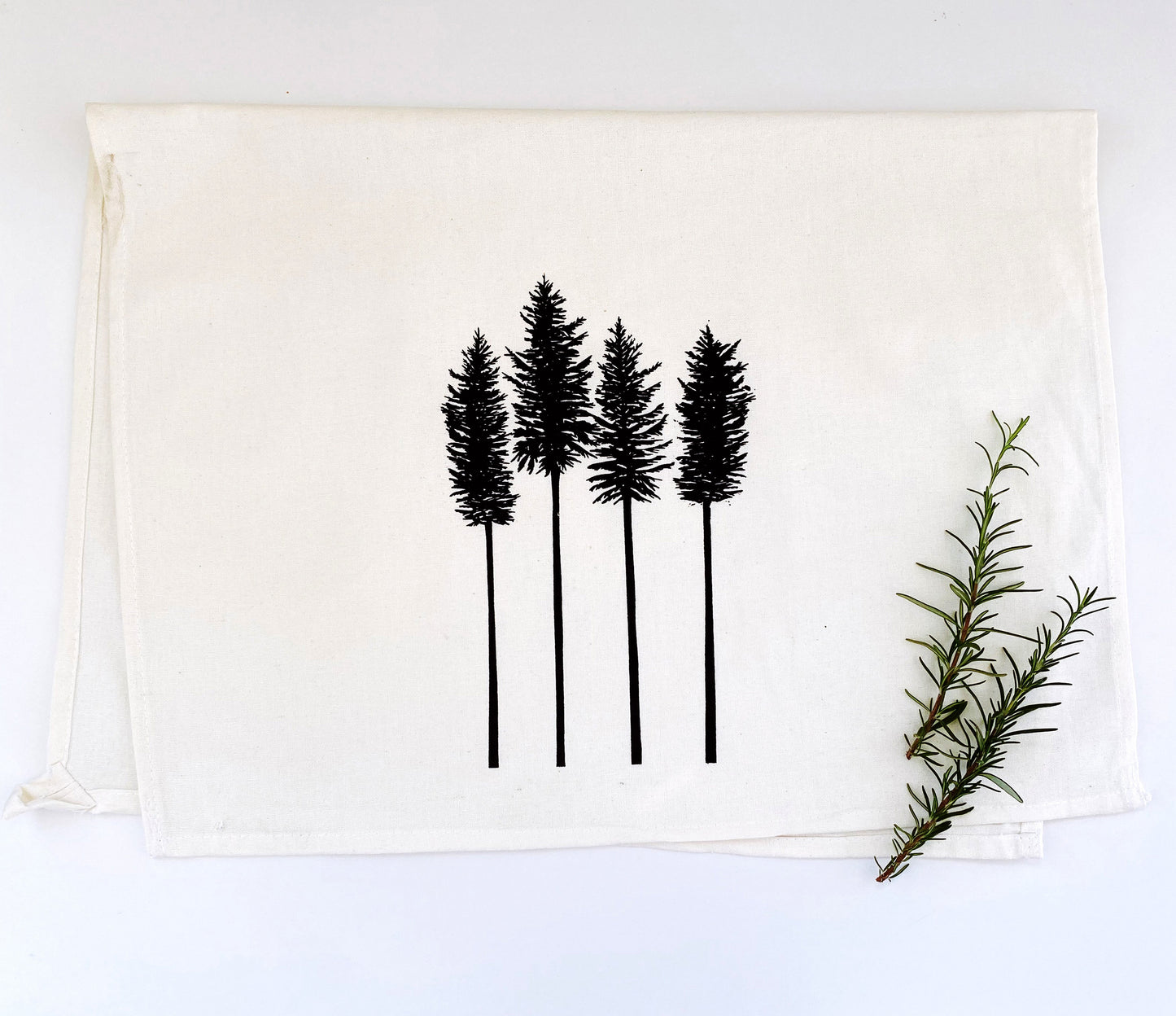 Set of Two Tea Towels | Pine Family and Tree Ring | 100% Cotton Tea Towel